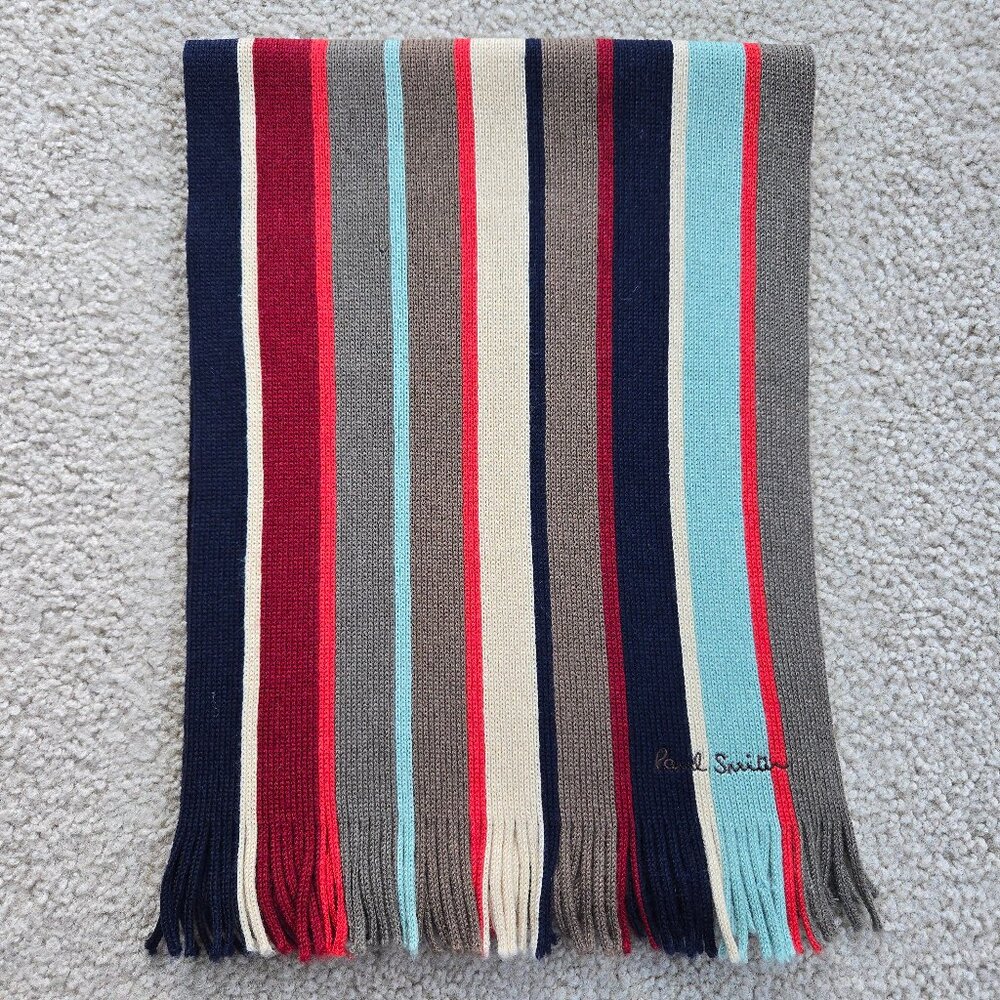 Paul  Smith 100% Wool Striped Scarf TINY FLAW